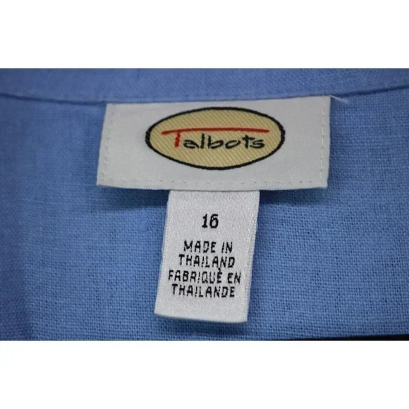 Talbots Linen Blend Midi Button Down Dress-Size 16 - Picture 3 of 15